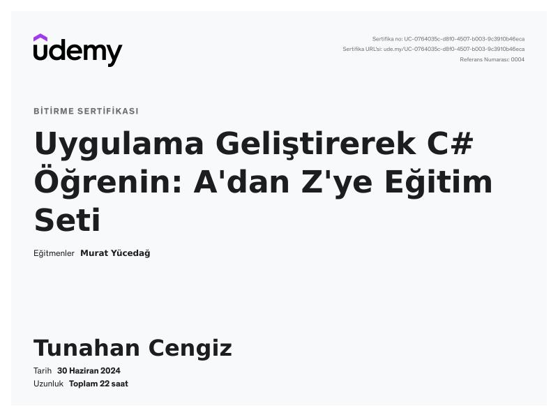 Uygulama Geliştirerek C# Öğrenin: A'dan Z'ye Eğitim Seti