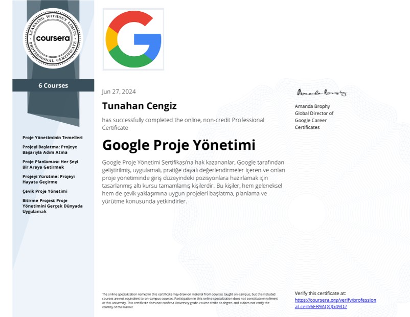 Google Proje Yönetimi